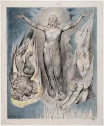 Chrystus umieszczony na szczycie świątyni, ilustracja z „Paradise Regained” Johna Miltona, c.1816-18 (pióro i atrament i toaleta na papierze)